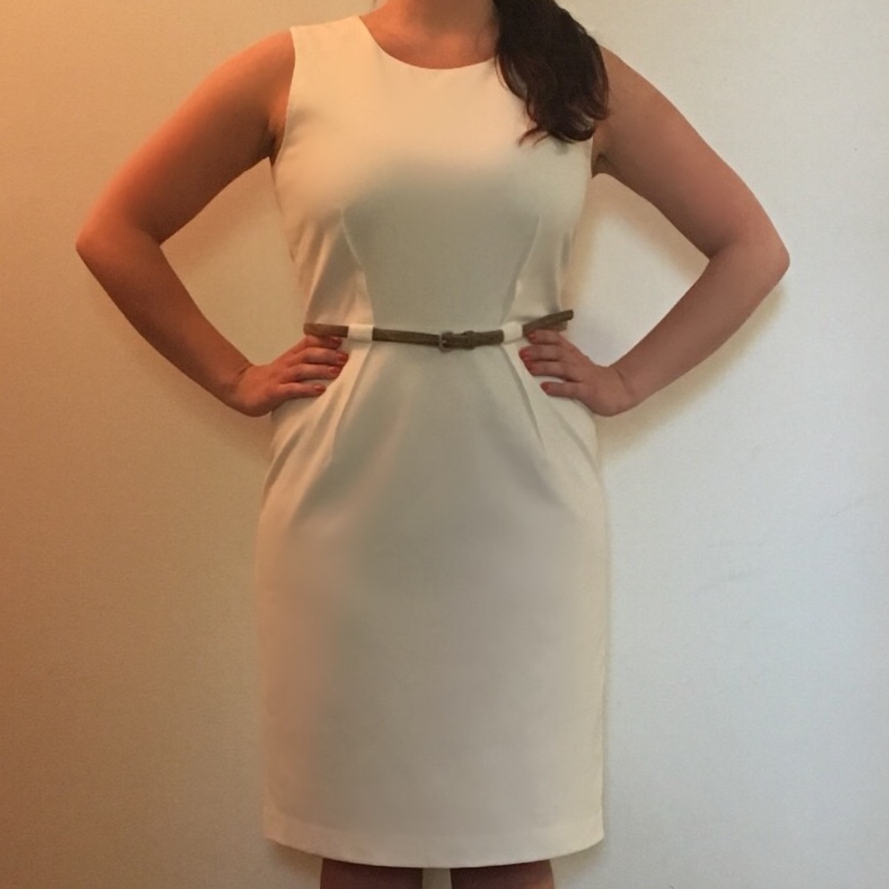 Calvin Klein Cream Sheath Dress